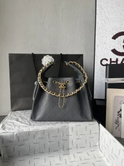 CHANEL Trend Bags Caviar Leather (Grey-Gold) 30X26X14CM F50202608073200
