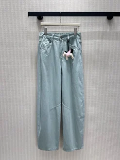 CHANEL Trousers Cotton Denim S-M-L B25202608042837