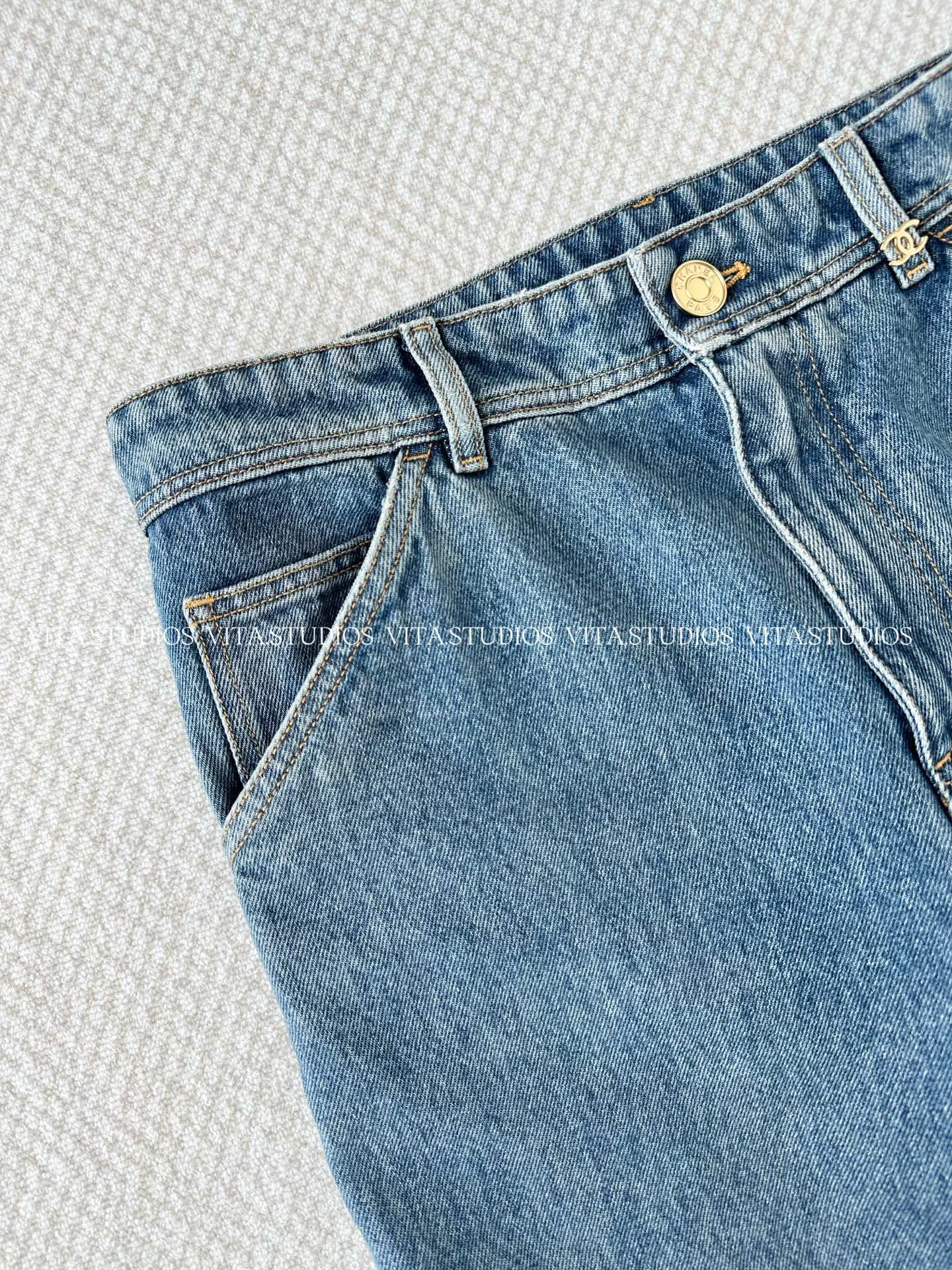 CHANEL Trousers Denim XS S M L C90202608040741 - Image 4