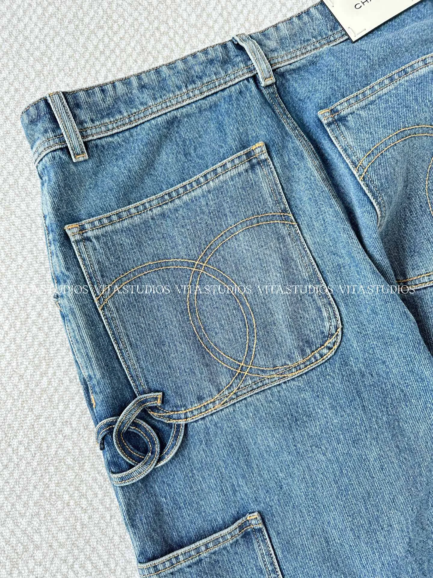 CHANEL Trousers Denim XS S M L C90202608040741 - Image 5