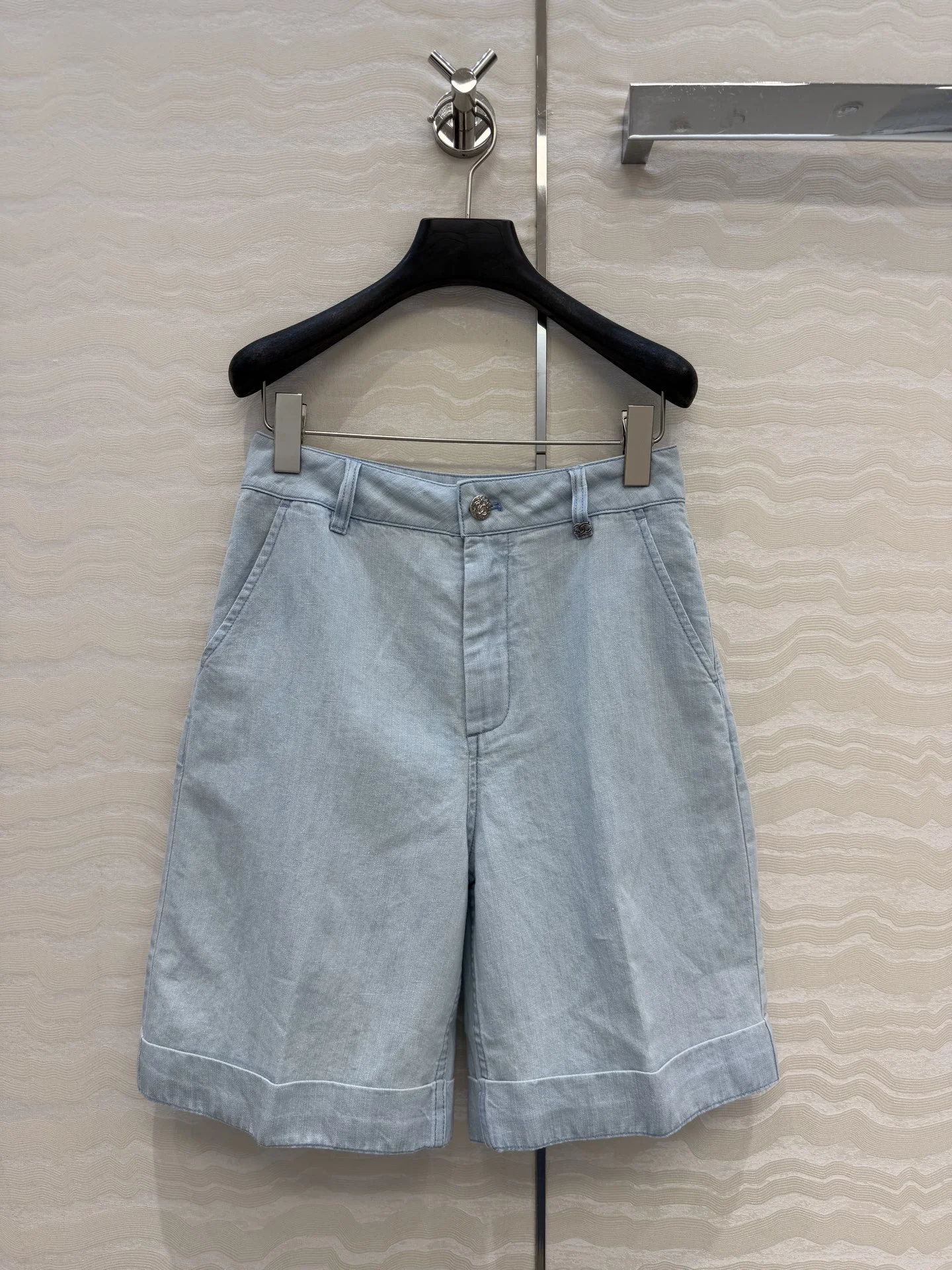 CHANEL Trousers Linen Denim 36 B60202608040350