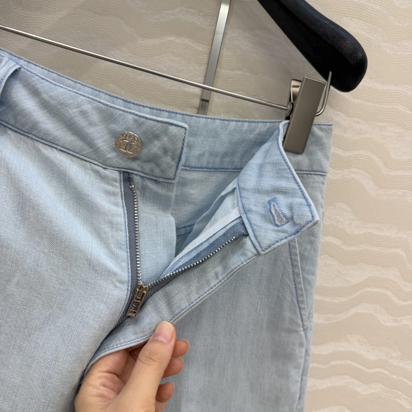 CHANEL Trousers Linen Denim 36 B60202608040350 - Image 4