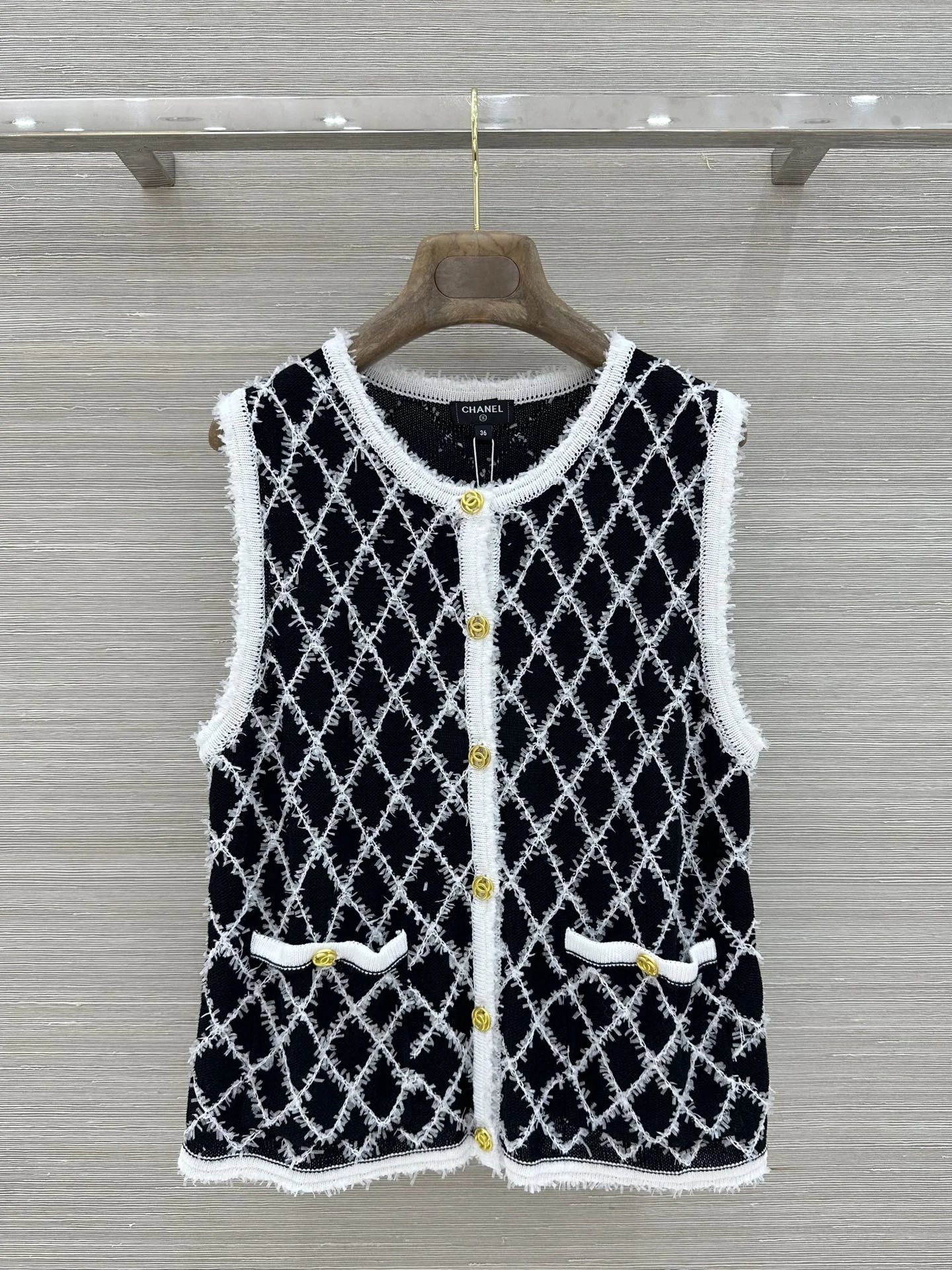 CHANEL Vests Lace Embroidered S B55202608041102