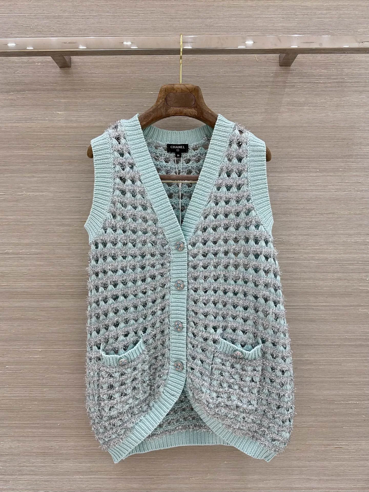 CHANEL Vests Silver Yarn 36-40 C05202608040069