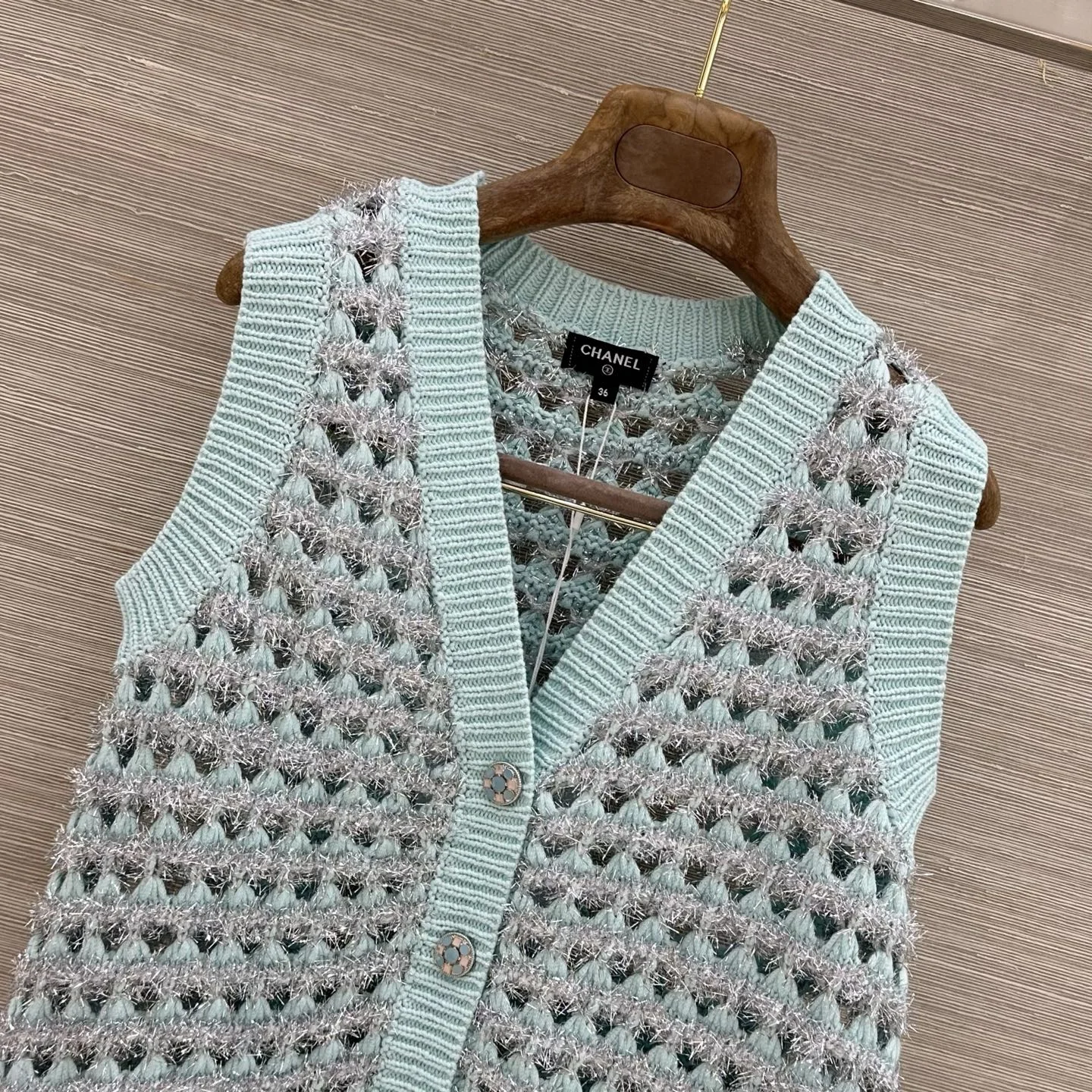 CHANEL Vests Silver Yarn 36-40 C05202608040069 - Image 2