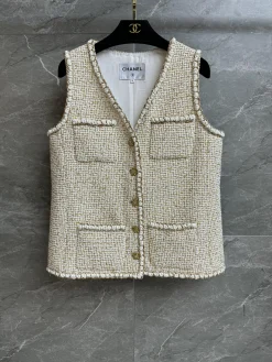 CHANEL Vests Tweed S-M-L F25202608042627