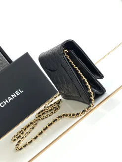 Alternative view of CHANEL Wallet Bags Caviar Leather (Black-Gold) One Size D00202608073137