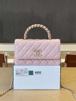 CHANEL Wallet Bags Caviar Leather (Pink-Gold) 19CM E90202608073075