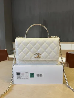 CHANEL Wallet Bags Leather (White-Gold) 19CM E70202608072117