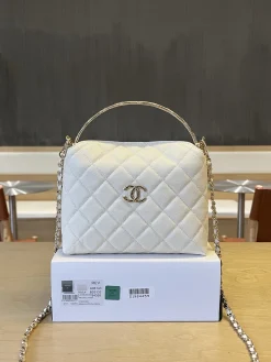 CHANEL Wallet Bags (White-Gold) 19X14X7CM F10202608072128