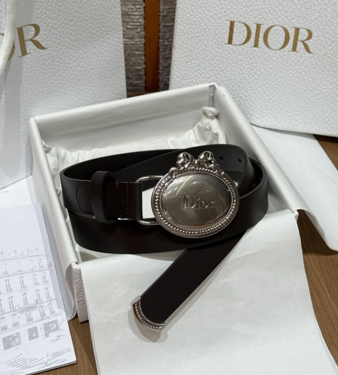 DIOR Belts Calf Leather One Size 2.5cm Width A80202608050127