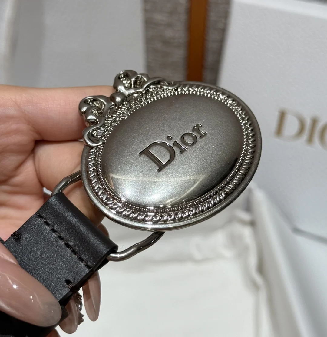 DIOR Belts Calf Leather One Size 2.5cm Width A80202608050127 - Image 4