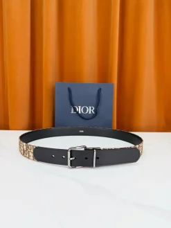 DIOR Belts Oblique Canvas & Calfskin 3.5cm Width A70202608050424