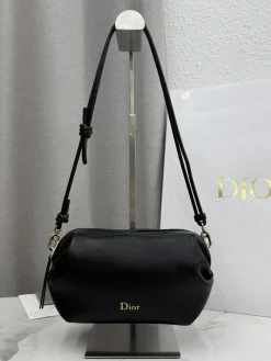 DIOR Clutches Bags Lamb Leather (Black-Gold) 20X11X8CM F00202608060276