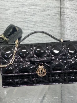 DIOR Clutches Bags Lamb Leather (Black-Gold) 21X11X5CM G00202608060398