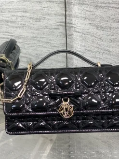 Alternative view of DIOR Clutches Bags Lamb Leather (Black-Gold) 21X11X5CM G00202608060398