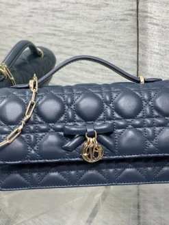 DIOR Clutches Bags Lamb Leather (Dark Blue-Gold) 21X11X5CM G00202608060392