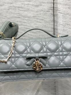 DIOR Clutches Bags Lamb Leather (Gray-Gold) 21X11X5CM G00202608060396