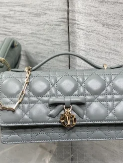 Alternative view of DIOR Clutches Bags Lamb Leather (Gray-Gold) 21X11X5CM G00202608060396
