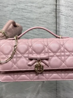 DIOR Clutches Bags Lamb Leather (Pink-Gold) 21X11X5CM G00202608060388
