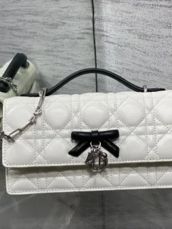 Alternative view of DIOR Clutches Bags Lamb Leather (White-Black) 21X11X5CM G00202608060384