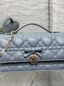 DIOR Clutches Bags Lambskin (Blue-Gold) 21X11X5CM G00202608060393