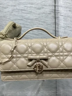 DIOR Clutches Bags Lambskin Leather (Beige-Gold) 21X11X5CM G00202608060391