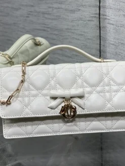 DIOR Clutches Bags Lambskin Leather (White-Gold) 21X11X5 CM G00202608060395