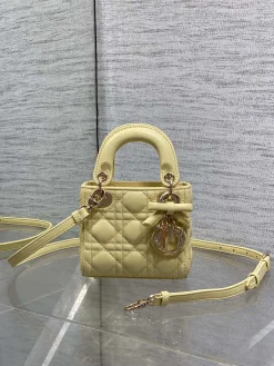 DIOR Clutches Bags Lambskin (Yellow-Gold) 12X10X5CM E60202608060100