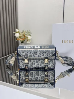 DIOR Crossbody Bags (Blue-White) 23X15X8 CM F00202608060494