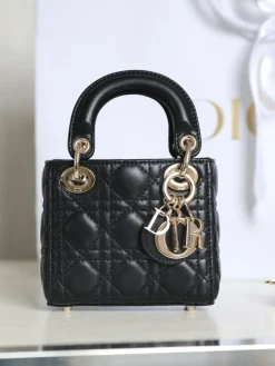 Alternative view of DIOR Crossbody Bags Lamb Leather (Black-Gold) 12X10X5CM H50202608060326