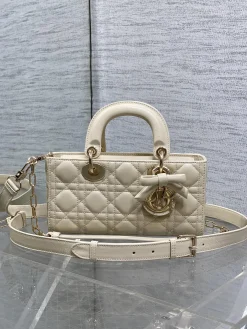 DIOR Crossbody Bags Lamb Leather (Cream-Gold) 22X6X12CM G00202608060246