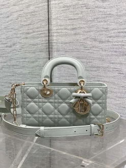 DIOR Crossbody Bags Lamb Leather (Light Green-Gold) 22X6X12CM G00202608060121