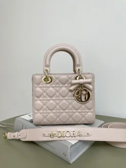 DIOR Crossbody Bags Lamb Leather (Pink-Gold) 20X8X17CM G20202608060155