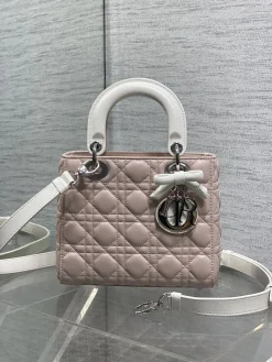 DIOR Crossbody Bags Lamb Leather (Pink-White) 20X17X8CM G50202608060251