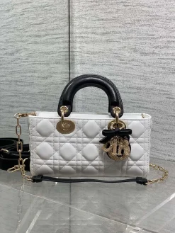 Alternative view of DIOR Crossbody Bags Lamb Leather (White-Black-Gold) 22X6X12CM G80202608060238