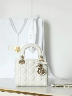Alternative view of DIOR Crossbody Bags Lamb Leather (White-Gold) 17X15X7CM I50202608060013