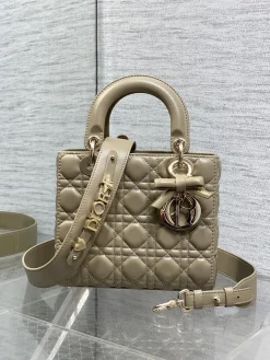 DIOR Crossbody Bags Lambskin (Beige-Gold) 20X17X8CM G20202608060438