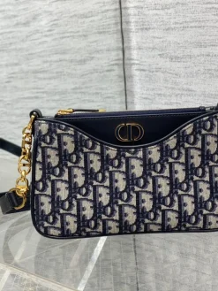 DIOR Crossbody Bags Leather (Navy-Beige) 21X13X5CM E50202608060514