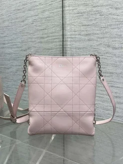 DIOR Crossbody Bags Leather (Pink-SiDIORer) 18X21X7CM E00202608060178