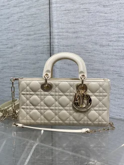 Alternative view of DIOR Crossbody Bags Patent Leather (Cream-Gold) 26X6X14CM F80202608060373