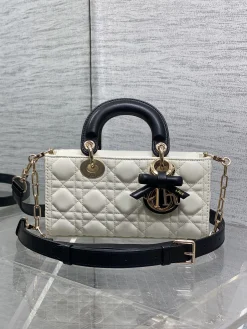 DIOR Crossbody Bags (White-Black) 22X6X12CM G20202608060345