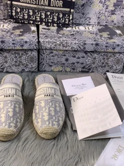 DIOR Espadrilles Embroidered Fabric & Lambskin EU35-40 B00202608030906