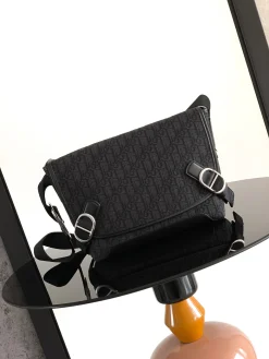 DIOR Messenger Bags Oblique Canvas (Black-SiDIORer) 27X23X13CM E50202608060173