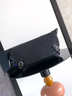 DIOR Messenger Bags Oblique Canvas (Black-SiDIORer) 48X25X19 CM F30202608060175