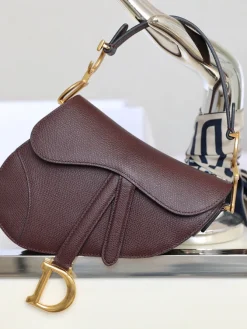 DIOR Shoulder Bags Grained Calfskin (Brown-Gold) 21X18X5CM H50202608060294