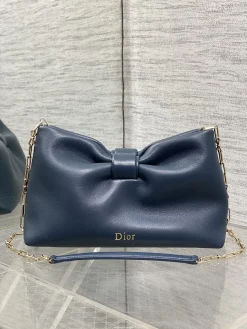 DIOR Shoulder Bags Lambskin Leather (Blue-Gold) 26X16X10CM F80202608060424