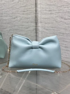 DIOR Shoulder Bags Lambskin Leather (Light Blue-Gold) 26X16X10CM F80202608060417
