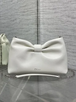 DIOR Shoulder Bags Lambskin Leather (White-SiDIORer) 26X16X10CM F80202608060427