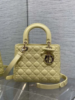 DIOR Shoulder Bags Lambskin Leather (Yellow-Gold) 24CM G20202608060098